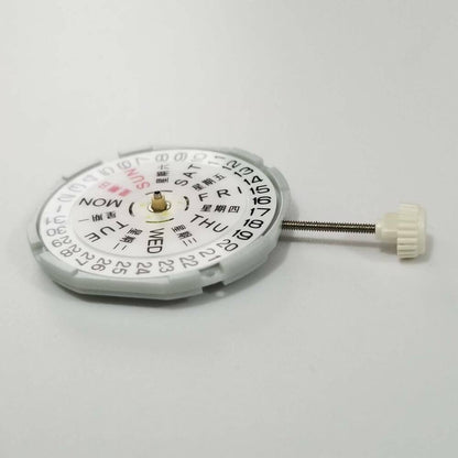 SUNON PE28 watch quartz movement with day and date function for precise repair parts.