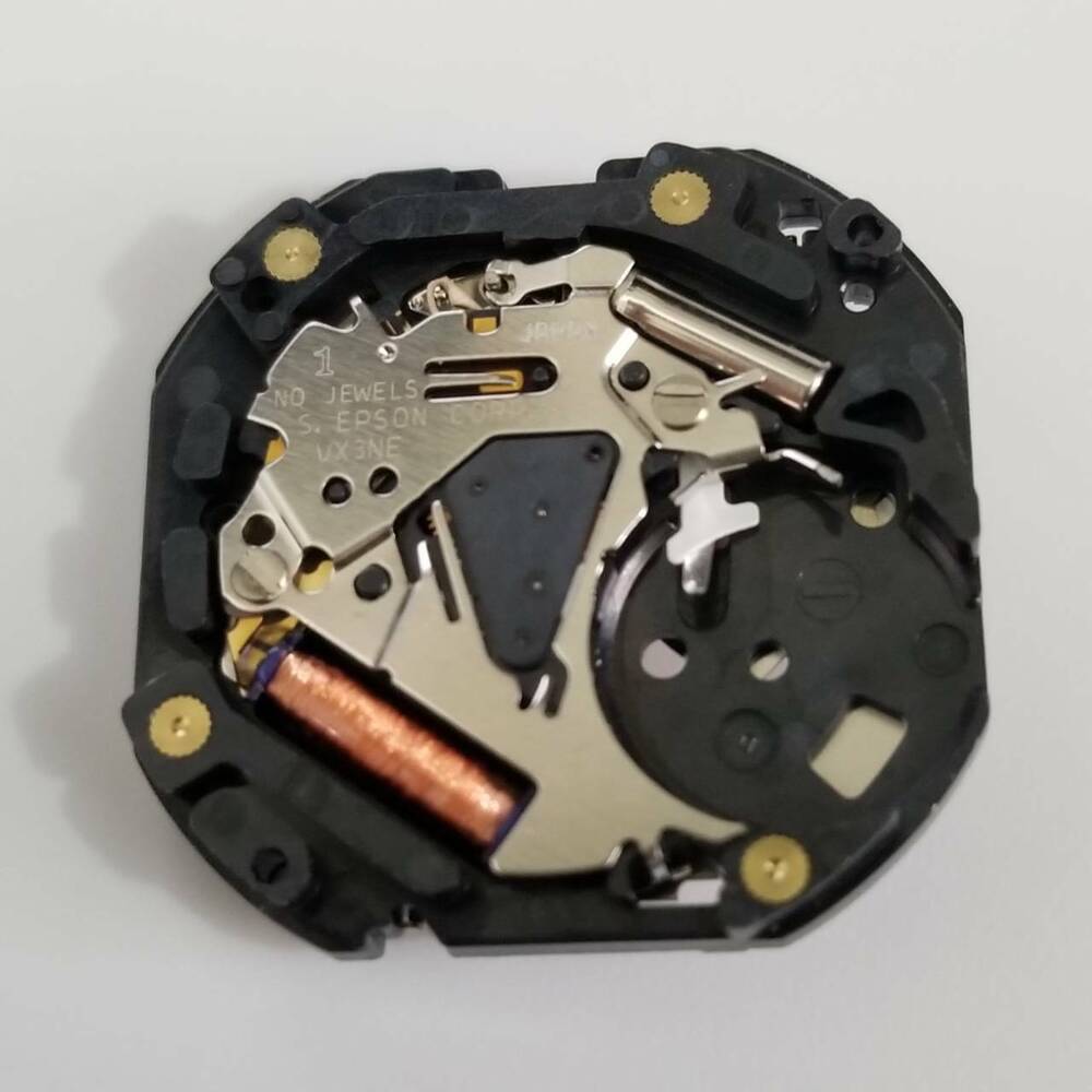S. Epson VX3N quartz watch repair part showcasing precise movement component for Timex watch accessories.