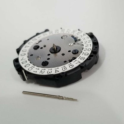 Hattori Epson VD33 quartz watch movement, Japan-made repair part for precise timekeeping.