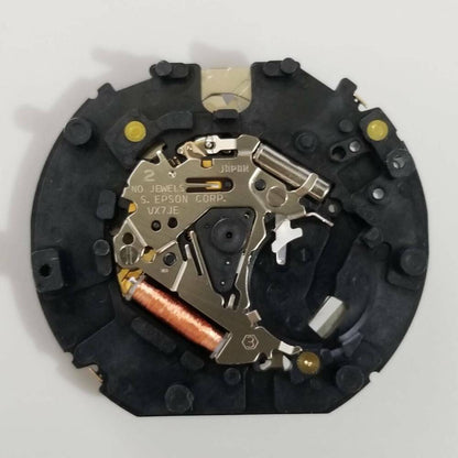 S. Epson VX7J quartz movement component for precise watch accessory repair and maintenance.