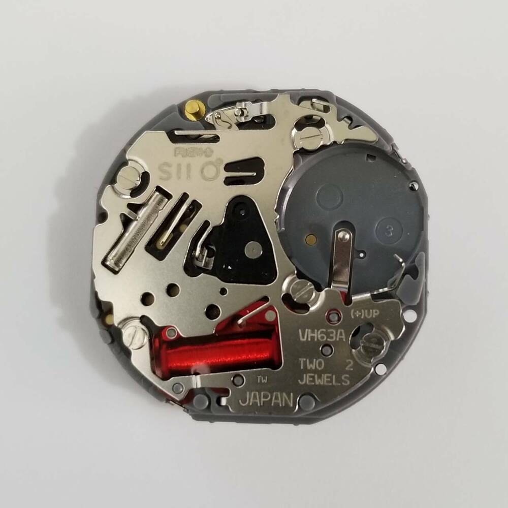Hattori Epson VH63A quartz watch movement, precise Japanese repair part for watch accessories.