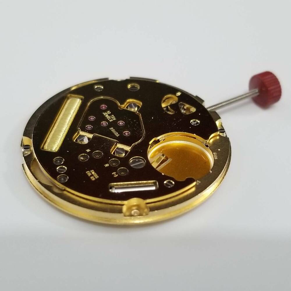 Ronda 1019 quartz movement mechanism for precise watch repair and timepiece maintenance parts