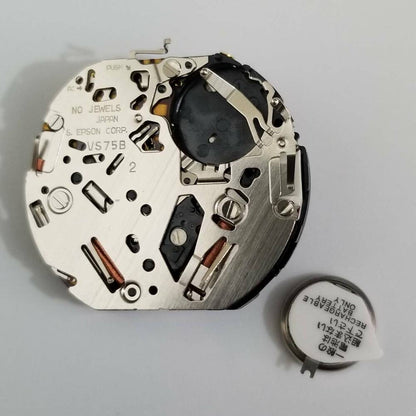 S. Epson VS75 solar quartz movement part for watch repair, fits V175 model accessories, reliable precision.