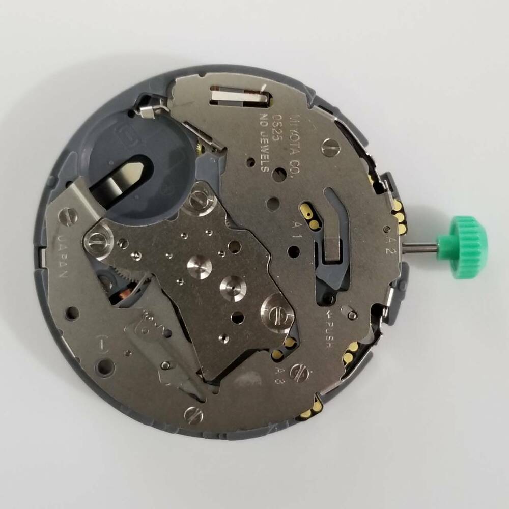 Miyota OS25 quartz watch movement, precise repair part for durable timekeeping accessories.