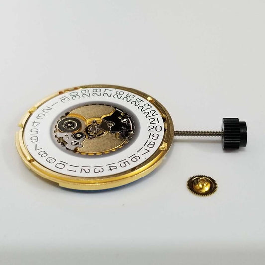 ETA 955.412 quartz watch movement with 3 hands, compatible replacement for 955.411, 955.414, F05.111, F05.11A.