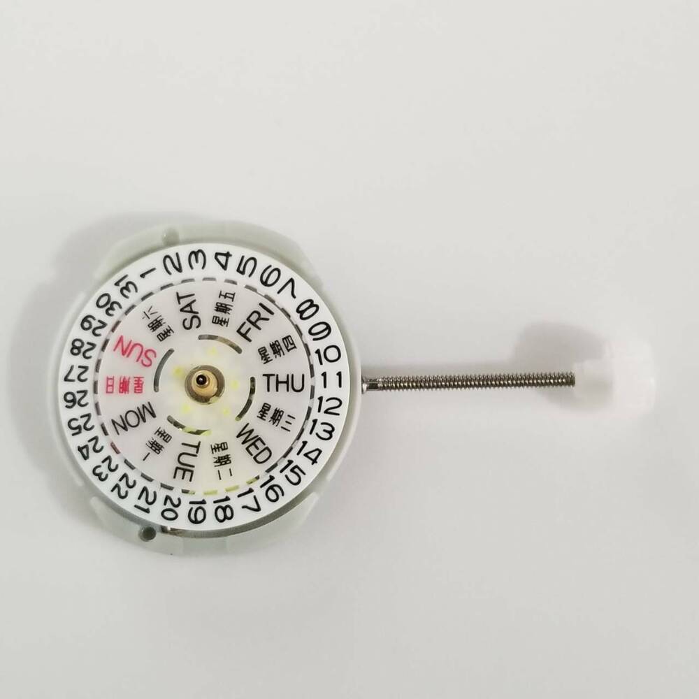 SUNON PE25 quartz watch movement showing day and date repair part for accessories.