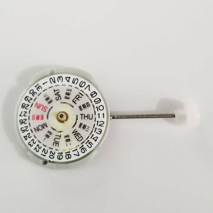 SUNON PE25 quartz watch movement showing day and date repair part for accessories.