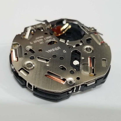 S. Epson YM9G quartz watch movement showing precise timekeeping for watch repair accessories.