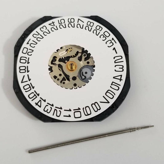 S. Epson VX62 watch quartz movement repair part with date display at 3 o'clock position