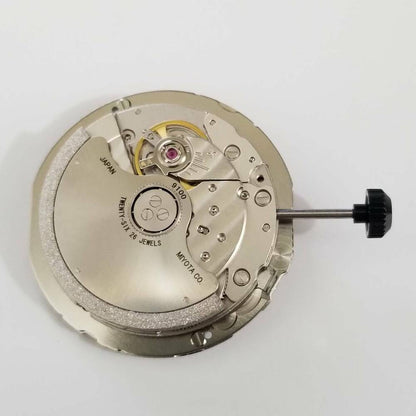 Miyota 9100 automatic watch movement showing precise mechanical timekeeping components.