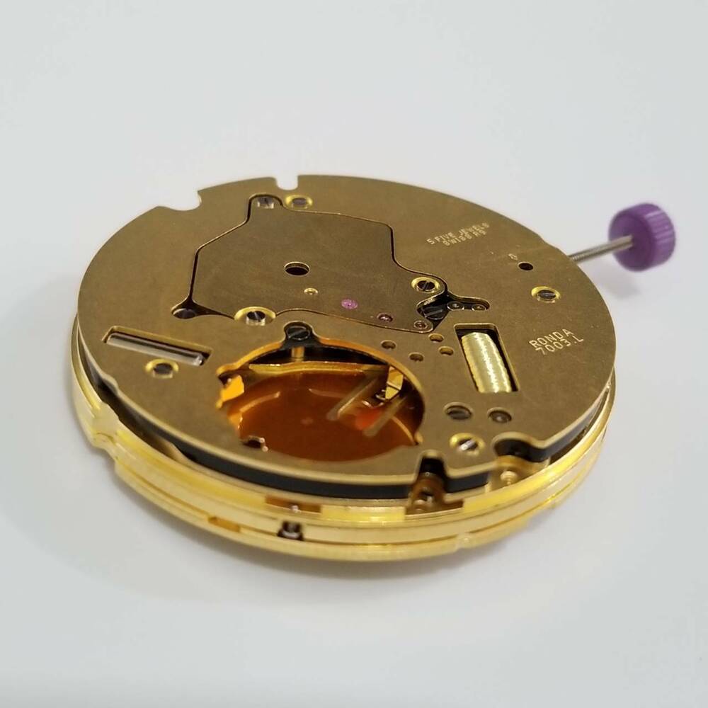 Ronda 7003.L quartz watch movement for accurate timekeeping and long-lasting performance.