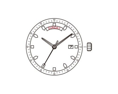 Miyota 2350 quartz watch movement by Citizen, ideal for precise watch repairs and replacements.