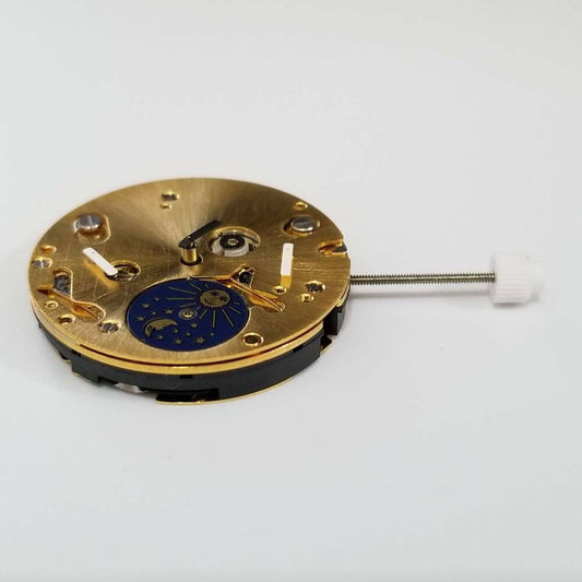 Gold quartz watch repair parts from ISA 9231, compatible with various watch models.
