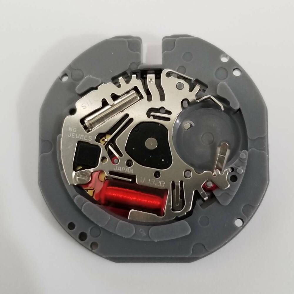 SII VJ32 quartz watch movement, precision repair part enhancing durability and accurate timekeeping.