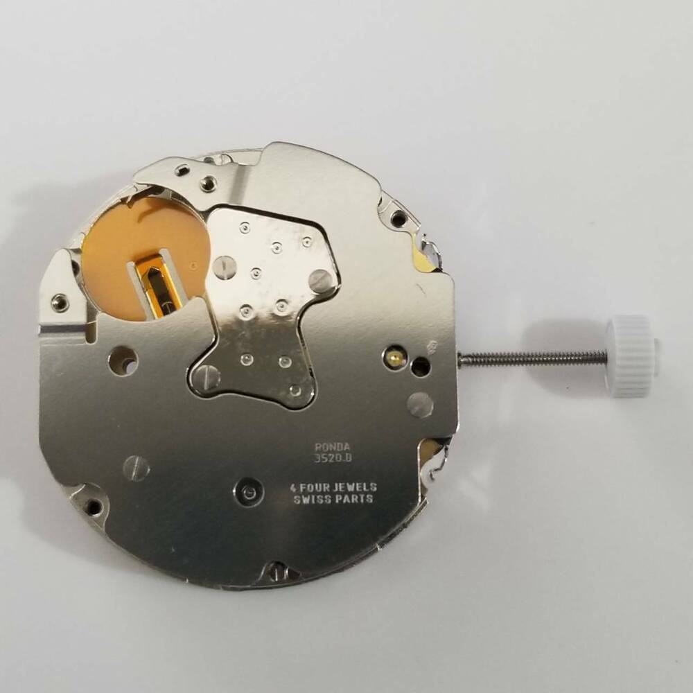 Ronda 3520.D quartz watch movement for precise timekeeping in watch repairs, durable quality.