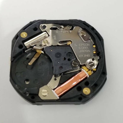 S. Epson VX3M quartz watch repair parts showing detailed components for precise timekeeping maintenance.