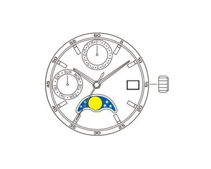 Seagull ST1653 mechanical automatic movement parts for precise watch repair.