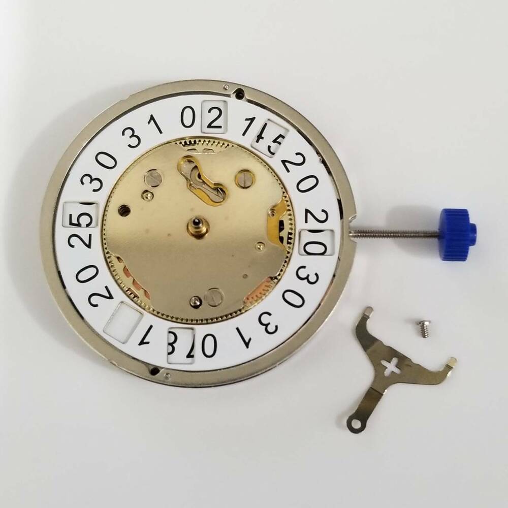 Ronda 4210.B quartz watch movement with silver plating, Swiss precision for big date repair parts.