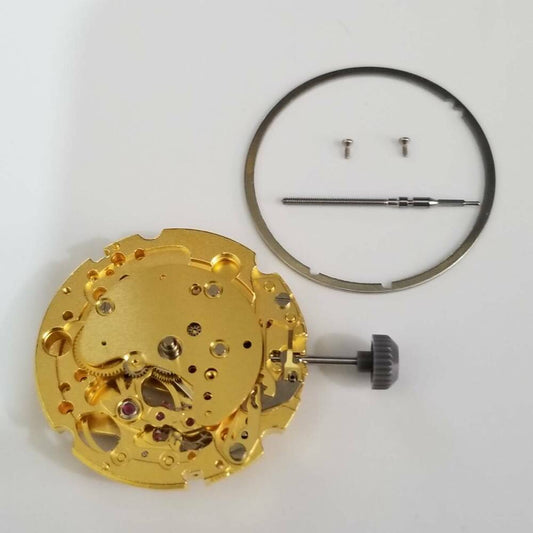 Golden Miyota 82S7 automatic watch movement component for precise mechanical repairs.