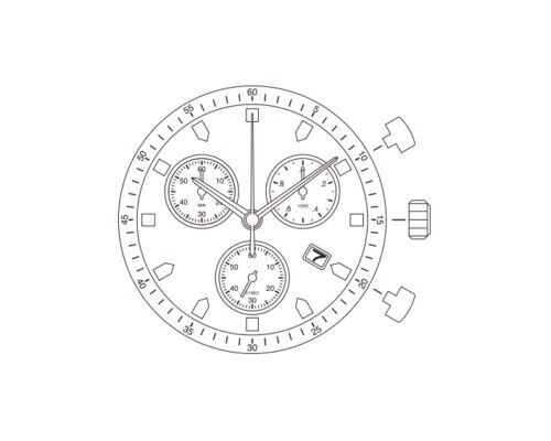 Miyota 6S30 quartz watch movement, precise repair part for reliable watch accessory maintenance.
