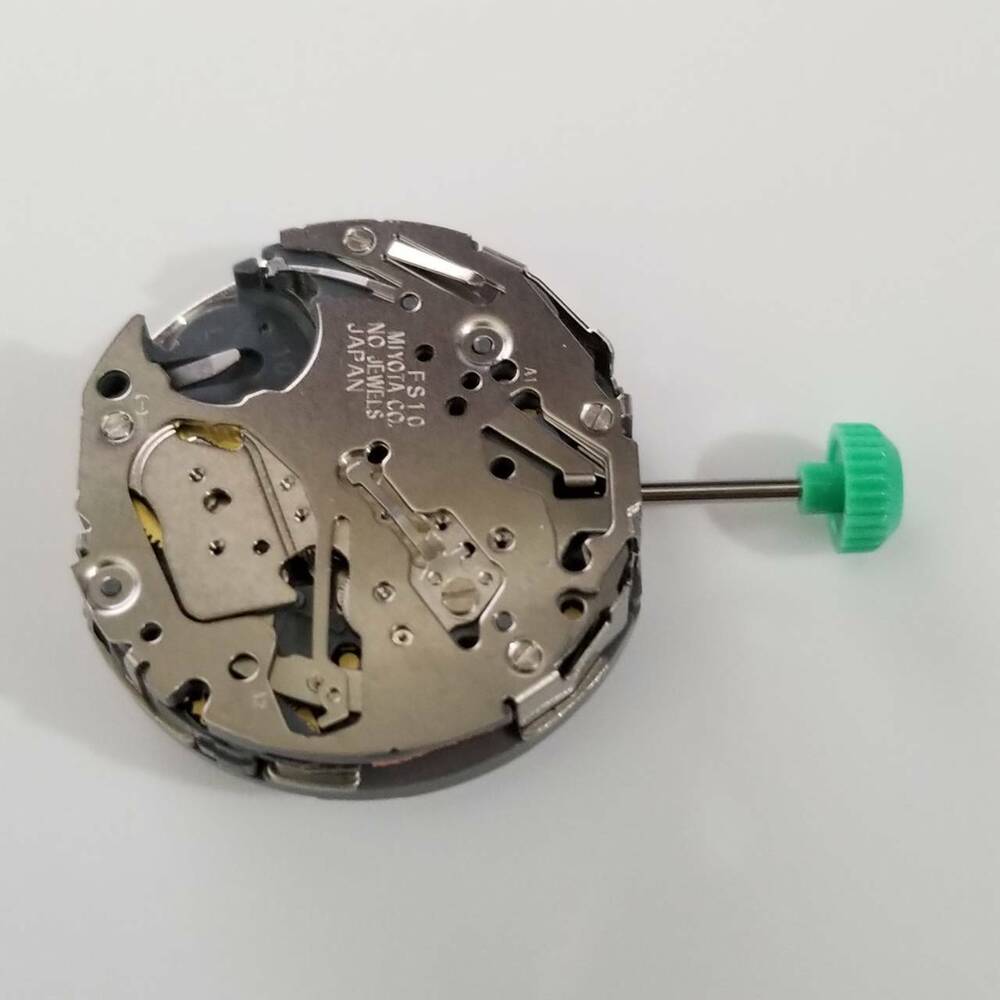 Miyota FS10 quartz watch movement replacement part for accurate timekeeping in repairs.