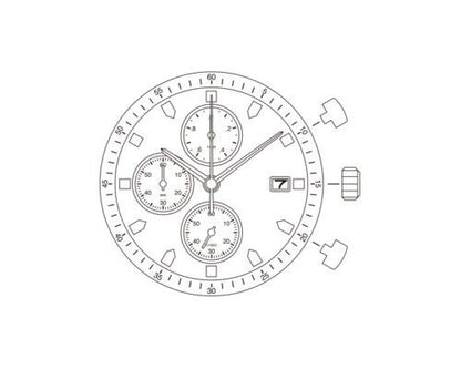 Miyota 6S10 quartz watch movement by Citizen for precise and durable watch repairs.