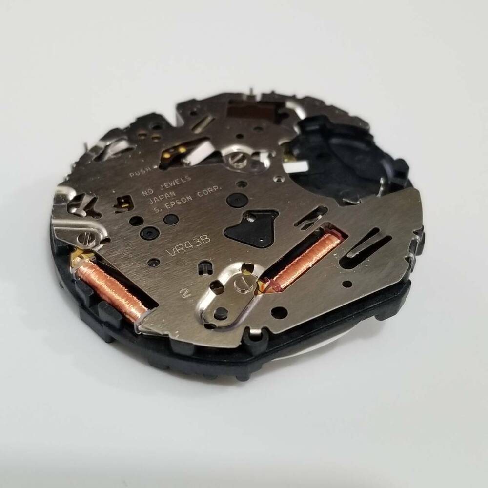 S. Epson VR43 solar quartz watch repair parts showcasing durable components for precise timekeeping accuracy.