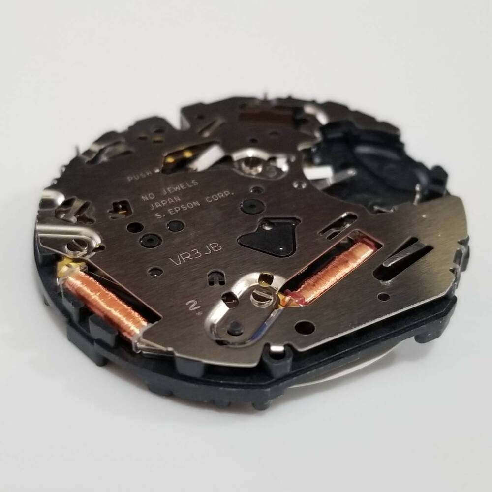 S. Epson VR3J quartz watch repair parts showcasing precise movement components for reliable timekeeping.