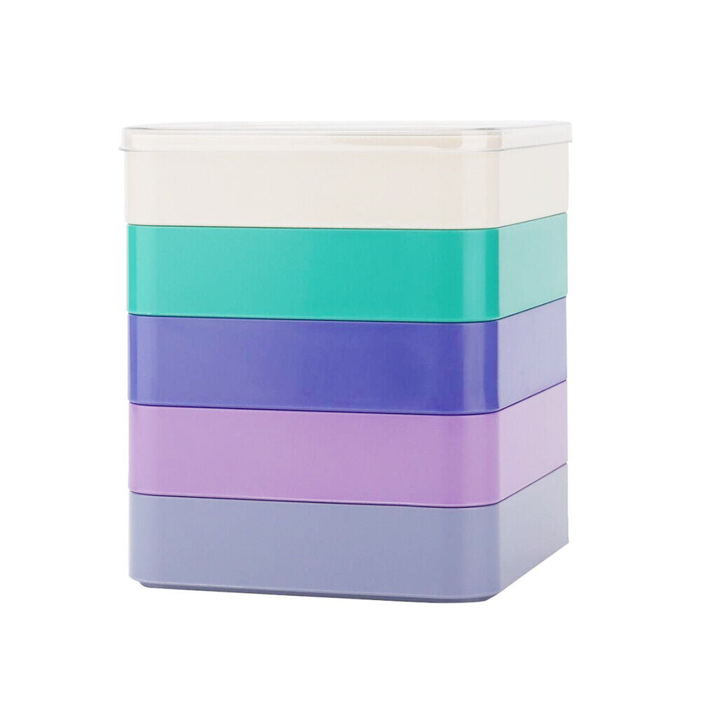 Stackable 5-layer watch parts storage box, ideal for organizing screws and watch movement components.