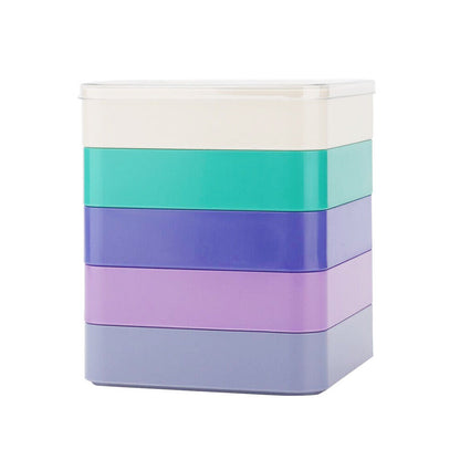 Stackable 5-layer watch parts storage box, ideal for organizing screws and watch movement components.