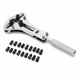 55cm Watch Back Case Opener Adjustable Screw Remover Wrench Repair w/ 18 Bits