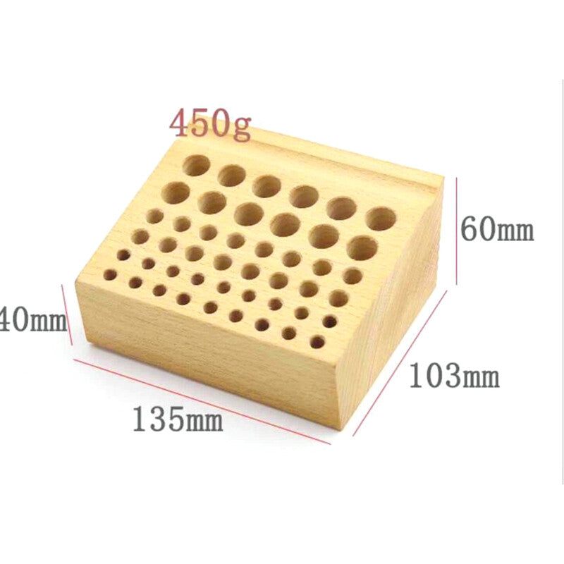 46 Holes Wooden Watchmaker Tool Holder For Repair Tool Organizer Stand
