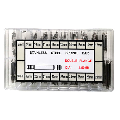300Pcs 8-25mm Watch Band Strap Spring Bars strap Link Pins Stainless Steel Tools