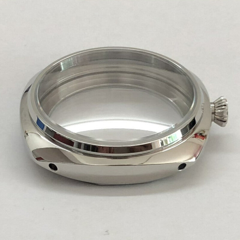 Uhrgeh�use 45mm aus kratzfestem Saphirglas und 16L Stahl, kompatibel mit ETA 6497/6498 Uhrwerken.