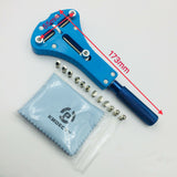 Watch Band Back Case Cover Opener Adjusting Wrench Repair Tool With 12 Dies/Tips