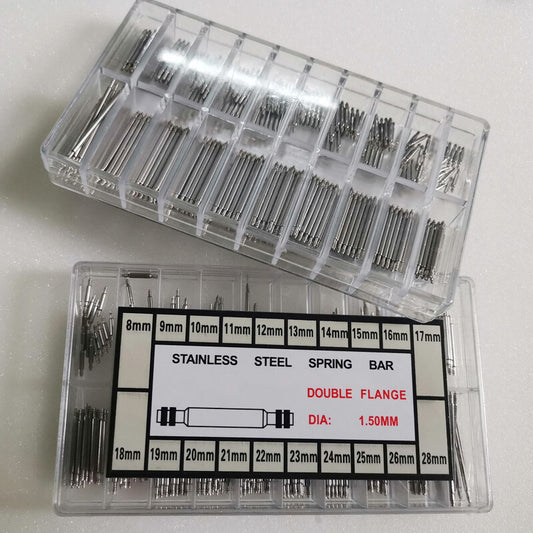 300Pcs 8-25mm Watch Band Strap Spring Bars strap Link Pins Stainless Steel Tools