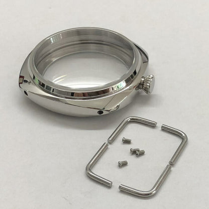 Uhrgeh�use 45mm aus kratzfestem Saphirglas und 16L Stahl, kompatibel mit ETA 6497/6498 Uhrwerken.