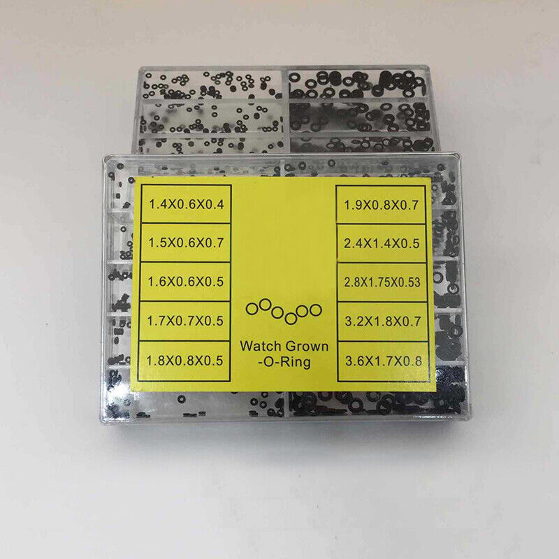 Durable waterproof rubber O ring gasket for watch crowns, sealed protection in assorted sizes.