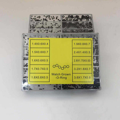 Durable waterproof rubber O ring gasket for watch crowns, sealed protection in assorted sizes.