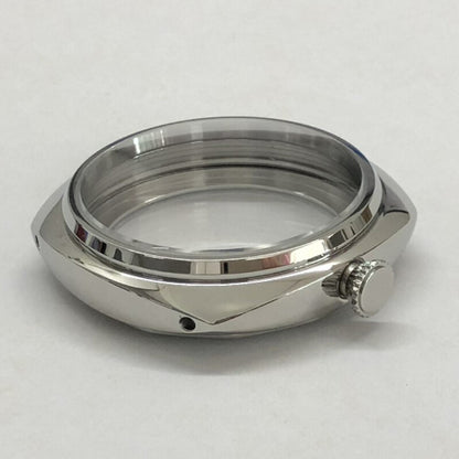 Uhrgeh�use 45mm aus kratzfestem Saphirglas und 16L Stahl, kompatibel mit ETA 6497/6498 Uhrwerken.