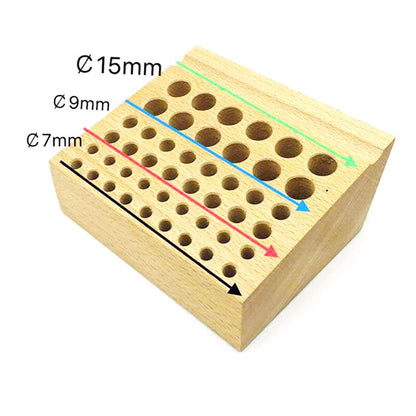 46 Holes Wooden Watchmaker Tool Holder For Repair Tool Organizer Stand