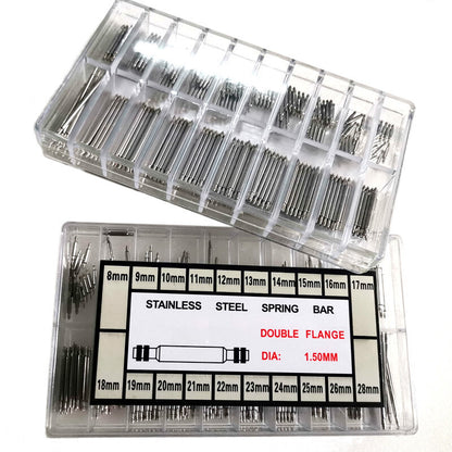 300Pcs 8-25mm Watch Band Strap Spring Bars strap Link Pins Stainless Steel Tools