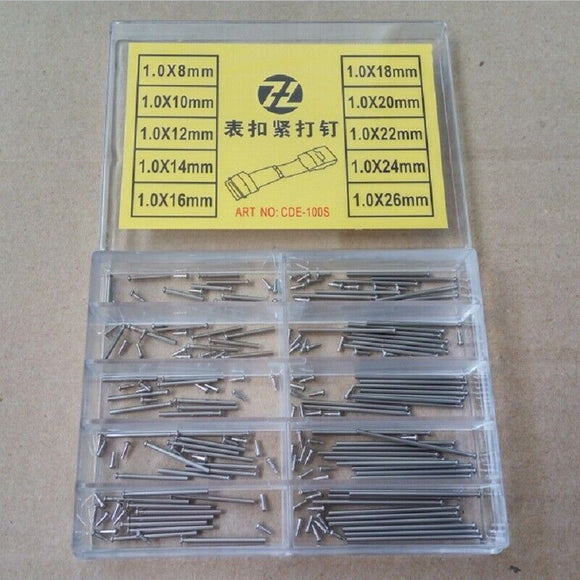 1.0mm Thick 8mm-26mm Tube Friction Pin Spring Bar for Watch Band Clasp Buckle