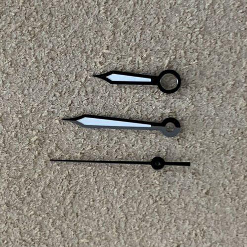 Green luminous blue and black sharp end watch hands set by B41 for NH35A/NH36 movement, perfect for repair.
