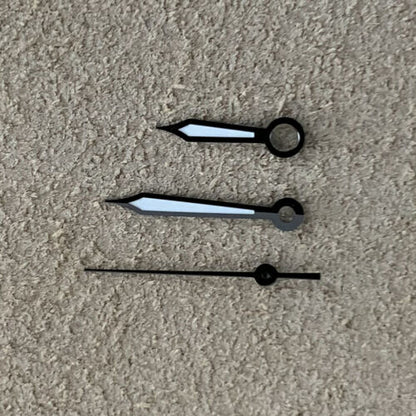 Green luminous blue and black sharp end watch hands set by B41 for NH35A/NH36 movement, perfect for repair.