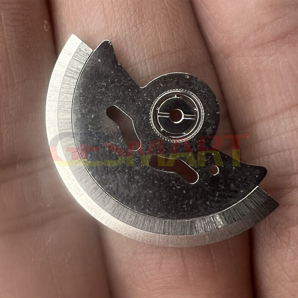 Silver rotor oscillating weight for NH35 NH36 7S26A watch movement, compatible with multiple brands.