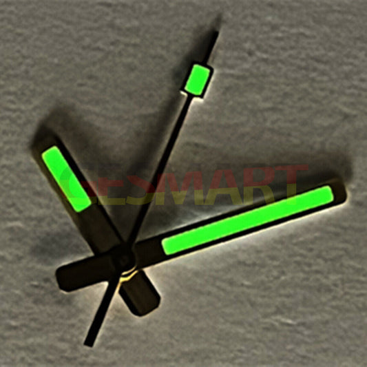 Silver and gold trimmed C3 Super Lume watch hands designed for 62MAS, SKX007, SPR777, NH35, and NH36 models.