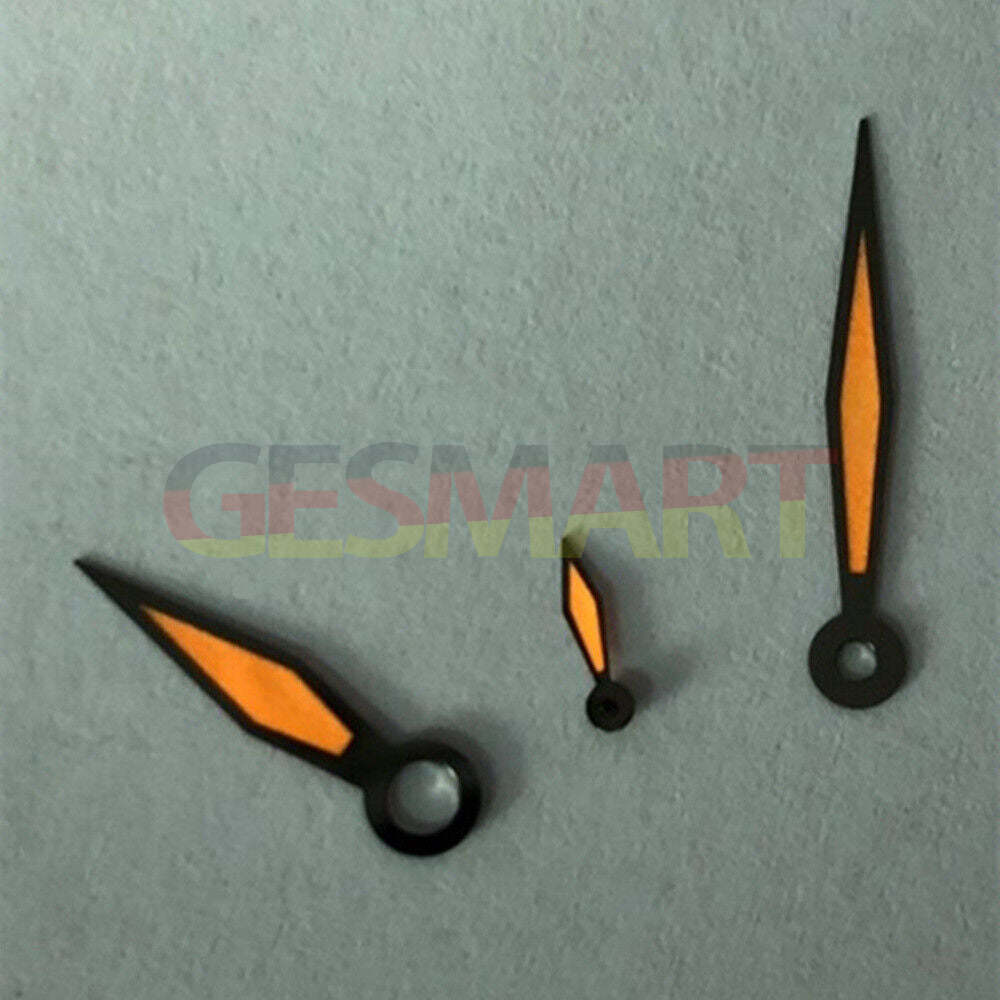 Orange lume pilot watch hands compatible with Seagull ST3600/ST3621 and ETA 6497/6498 movements for custom repairs