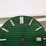 Green Lume Silver Trim Nail+Green Check Pattern Watch Dial for NH35 Movement