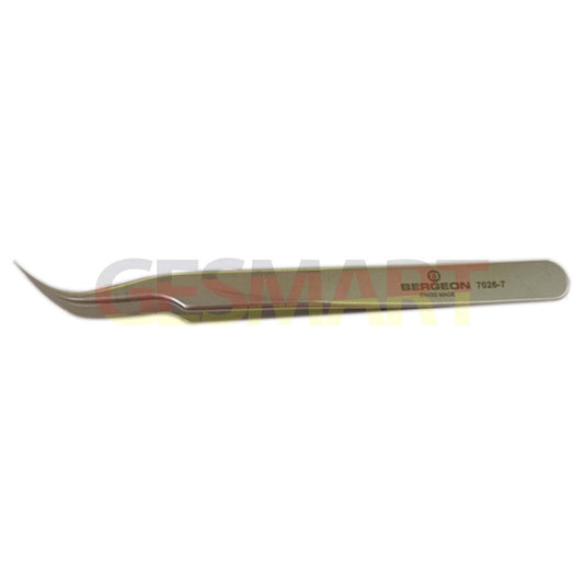 Bergeon 7026-7 Antimagnetic Tweezer Fine Curved Points